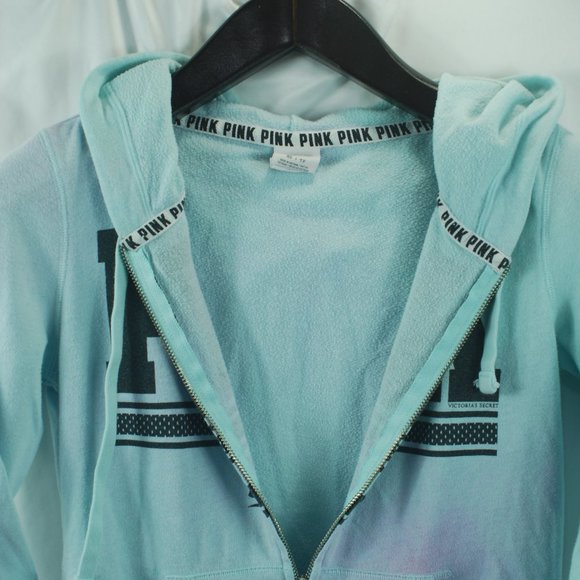 VS Pink | Blue & Purple Zip Up Hoody Sweatshirt XS - Picture 4 of 8